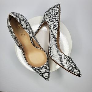 Revolve x Raye "Tia" Leather Heel in Grey Python Size 39.5